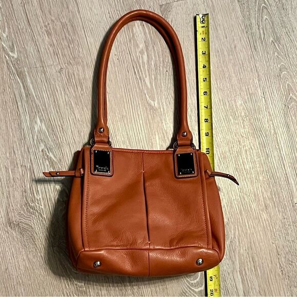 90’s Y2K Tignanello Leather Pumpkin Orange Pumpkin Spice Pebbled Shoulder Bad - Picture 16 of 16